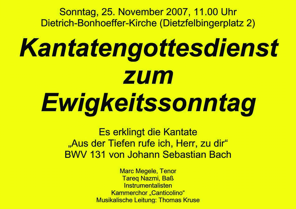 Plakat vom 25. November 2007